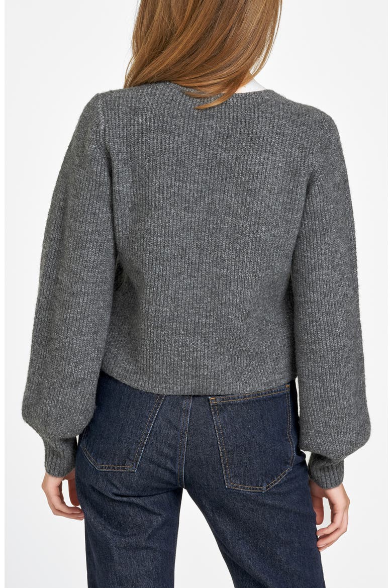 Lila Crystal Tie Cardigan, Alternate, color, DK HEATHER