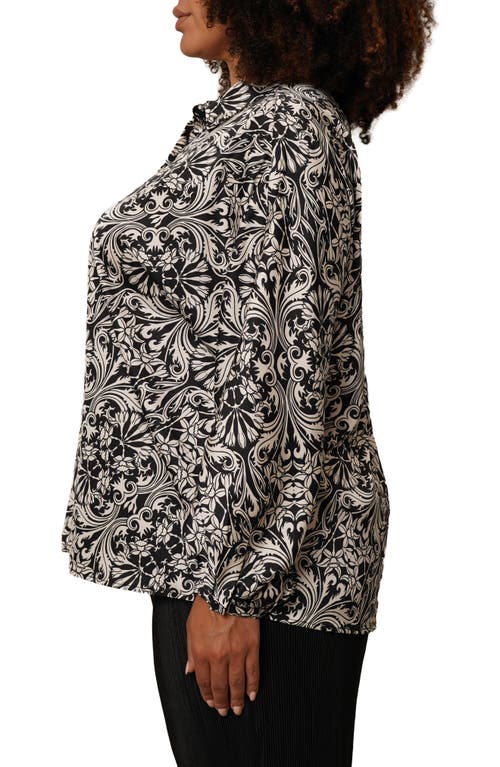 Cyrus Floral Button-up Shirt In Black