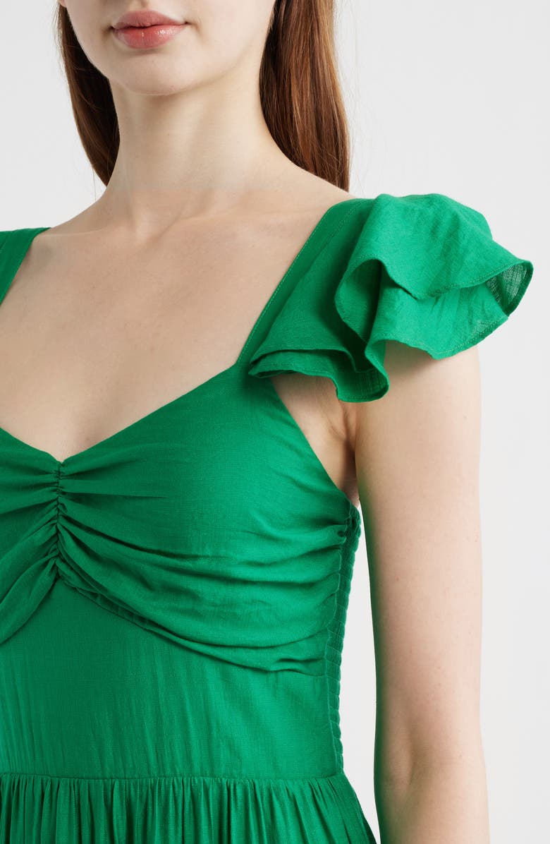 FLYING TOMATO Tiered Maxi Dress, Alternate, color, Green