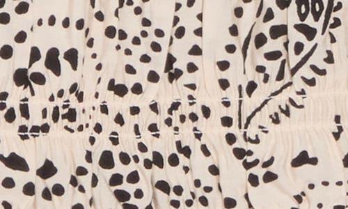 Melloday Sleeveless Smocked Top In White Black Print