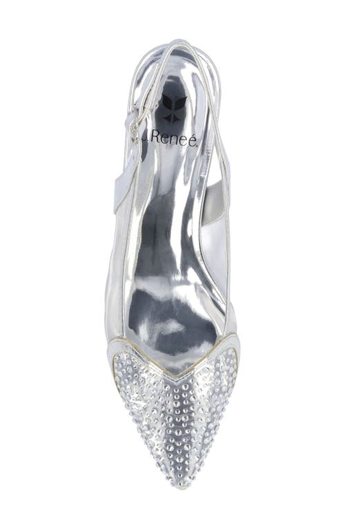 J. Reneé Gwyn Pointed Toe Slingback Pump In Silver
