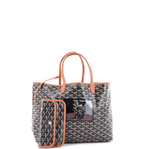 Pre-owned Goyard  Goyard Saint Louis Tote Printed Coated Canvas Pm In Black