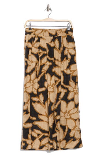 Shop Democracy Print Wide Leg Pants In Midnight Sand Multi