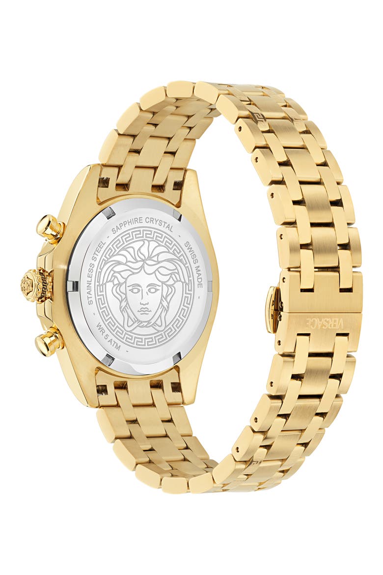 Fornax Chronograph Bracelet Watch, 43mm, Alternate, color, IP YELLOW GOLD