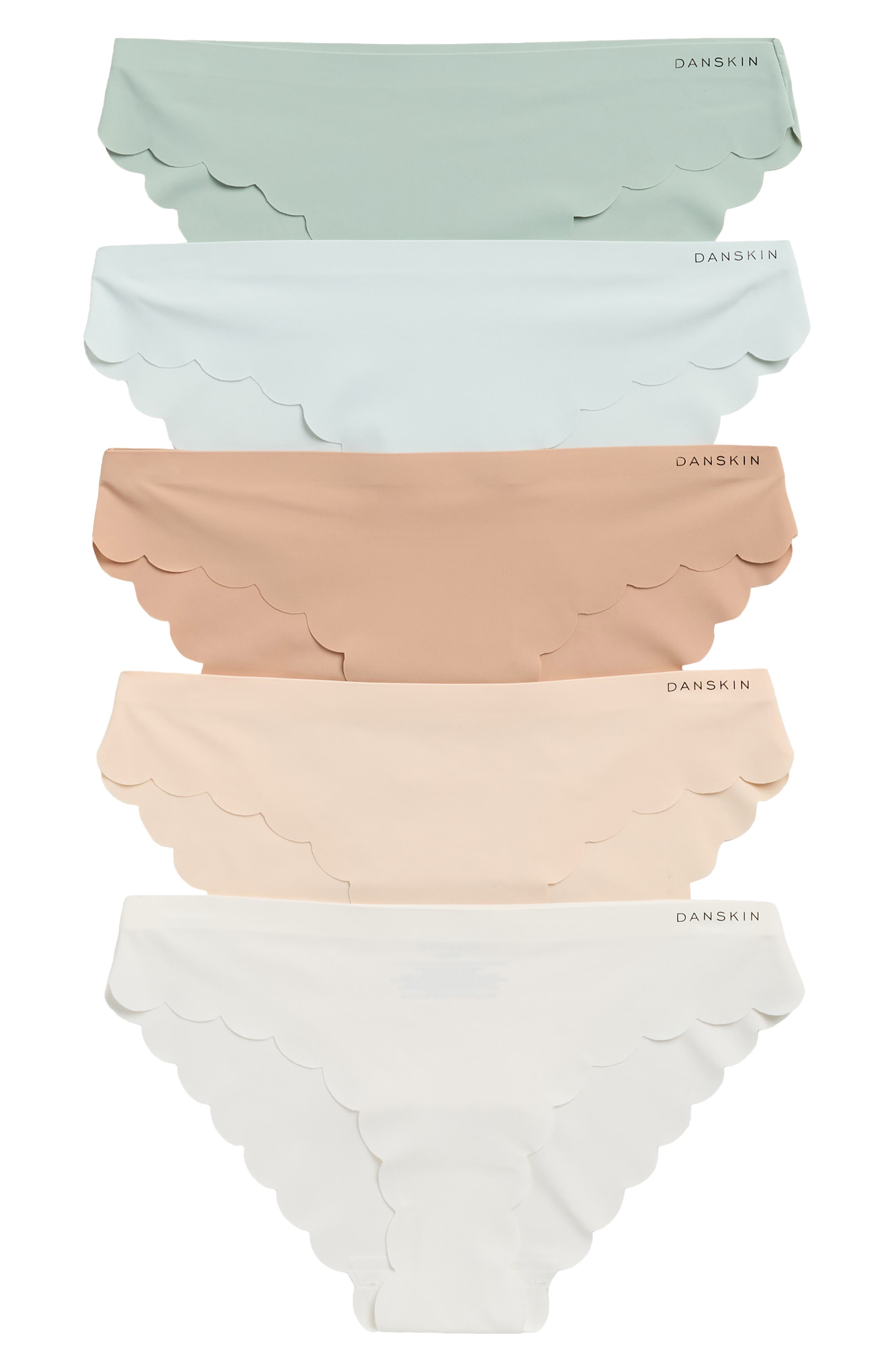 Danskin 5-Pack Laser Cut Scallop Edge Bikini Briefs