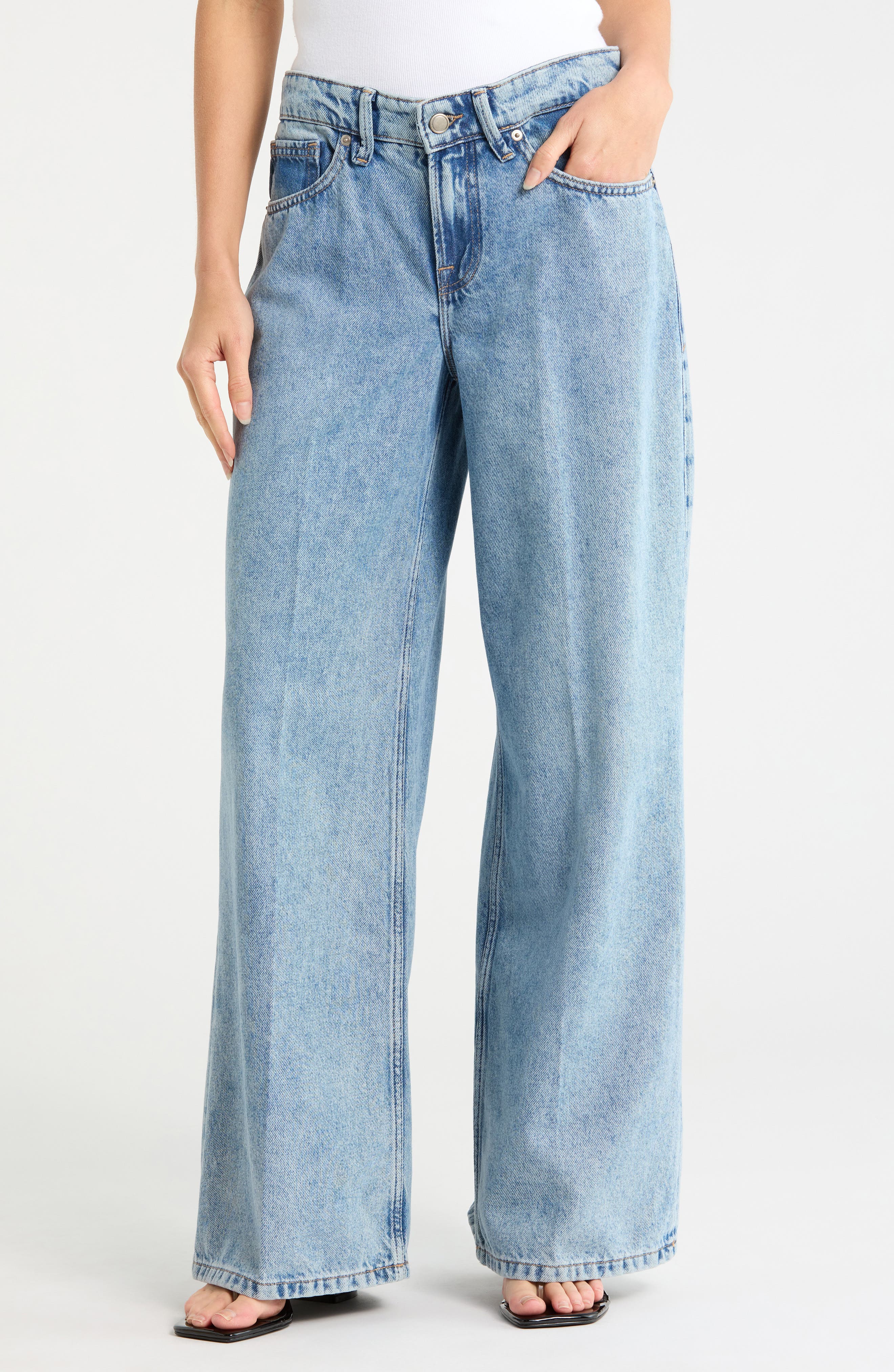 Good American Wide Leg Solution Denim Pants