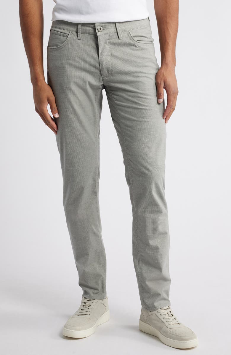 Brax Chuck Microcheck Modern Fit Stretch Pants, Main, color, Silver
