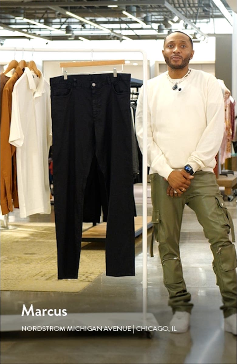 Garment Dyed Stretch Linen & Cotton Slim Fit Jeans, sales video thumbnail