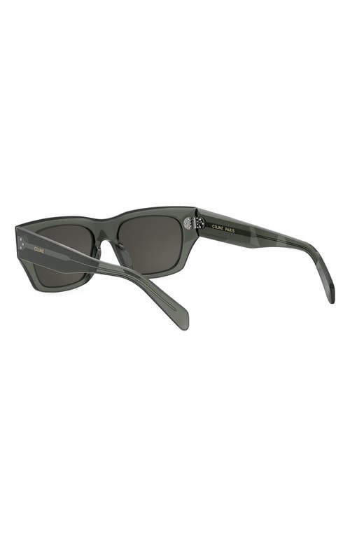 Celine Bold 3 Dots 53mm Geometric Sunglasses In Light Green/smoke