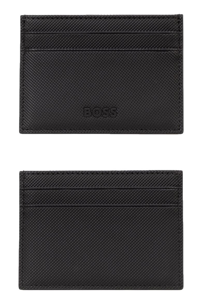 Catch Faux Leather Card Case, Main, color, BLACK