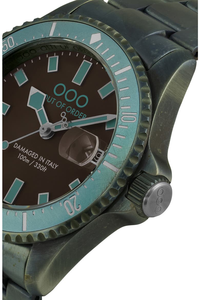 Casanova Bracelet Watch, 44mm, Alternate, color, TURQUOISE AND BROWN