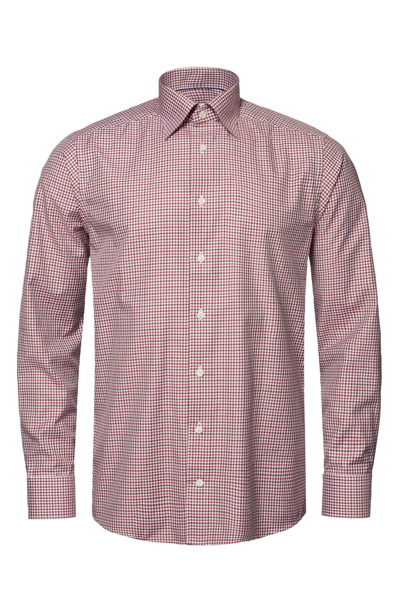 Eton Slim Fit Gingham Cotton & Lyocell Dress Shirt, Alternate, color, 