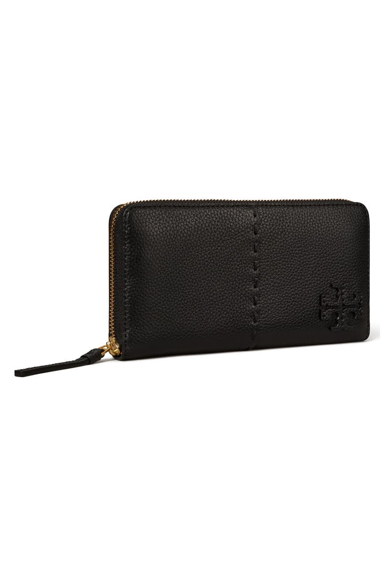 McGraw Continental Leather Zip Wallet, Alternate, color, BLACK
