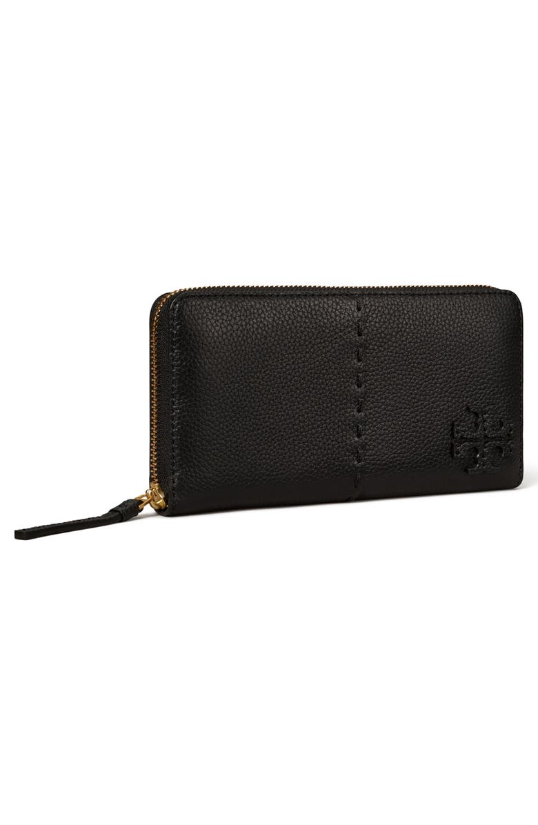 Tory Burch McGraw Continental Leather Zip Wallet, Alternate, color,