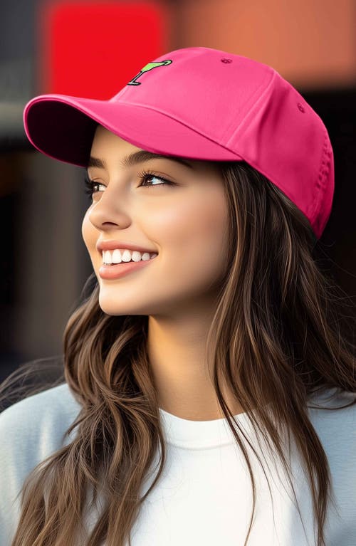 Shop Dalix Margarita Embroidered Dad Hat In Hot Pink