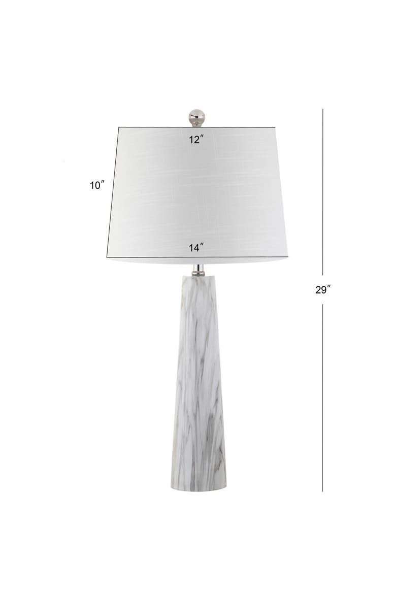 Bradley 29" Resin LED Table Lamp, White/Black Faux Marble, Alternate, color, White/Black