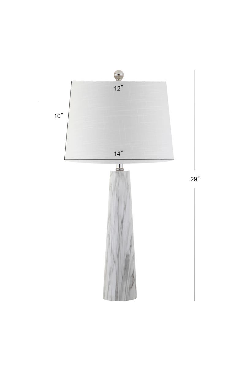 JONATHAN Y Bradley 29" Resin LED Table Lamp, White/Black Faux Marble, Alternate, color, White/Black