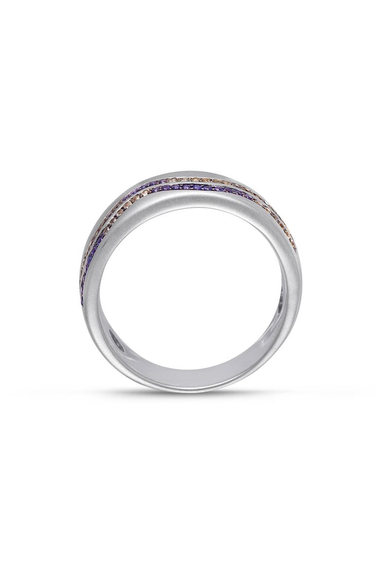 LuvMyJewelry Lifes A Beach Blue Sapphire & Topaz Silver Band Men Ring, Alternate, color, Silver