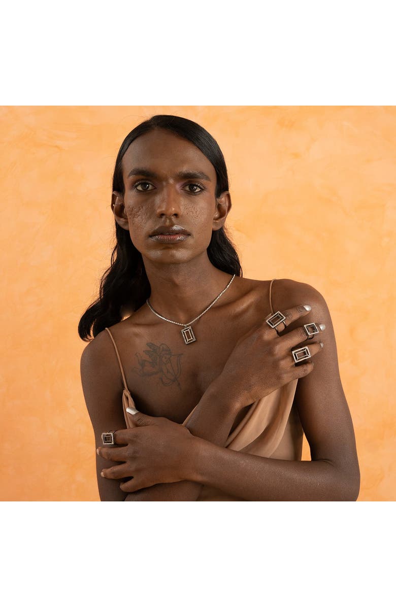 Dhwani Bansal VAZIO PENDANT, Alternate, color, White Rhodium Plated