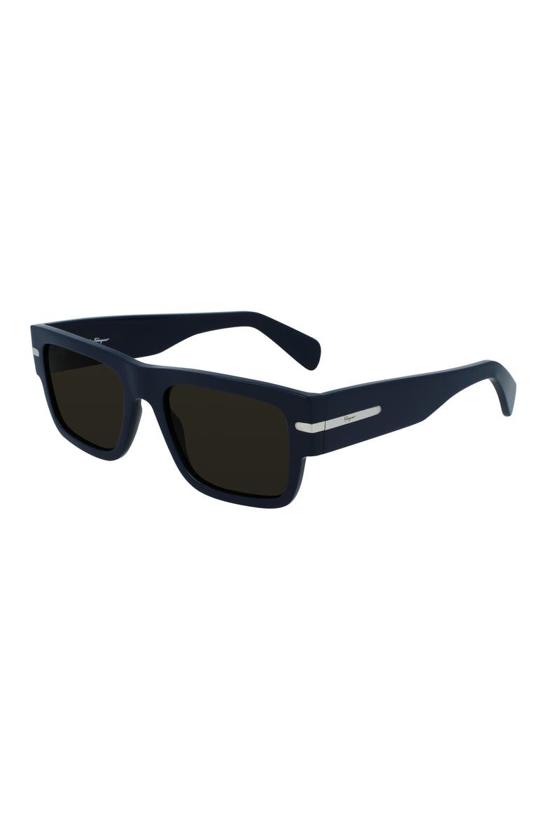 Classic Logo 54mm Rectangular Sunglasses, Alternate, color, BLUE
