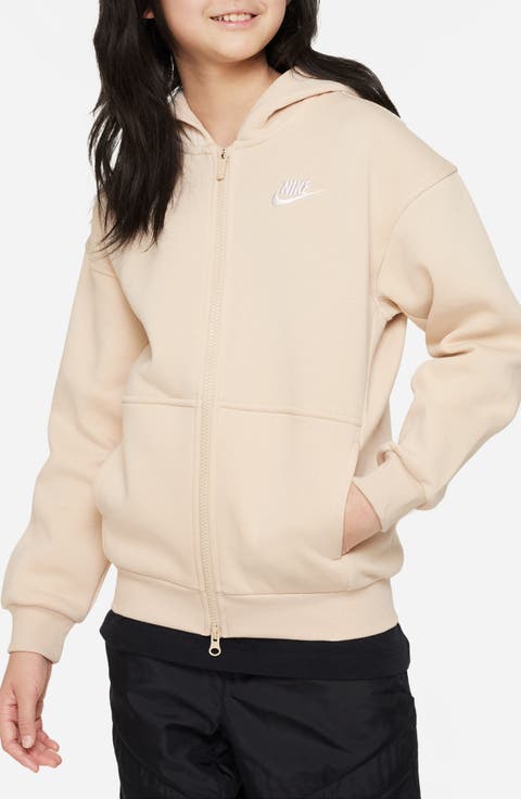 Kids' Sportswear Club Fleece Oversize Full-Zip Hoodie (Big Kid)