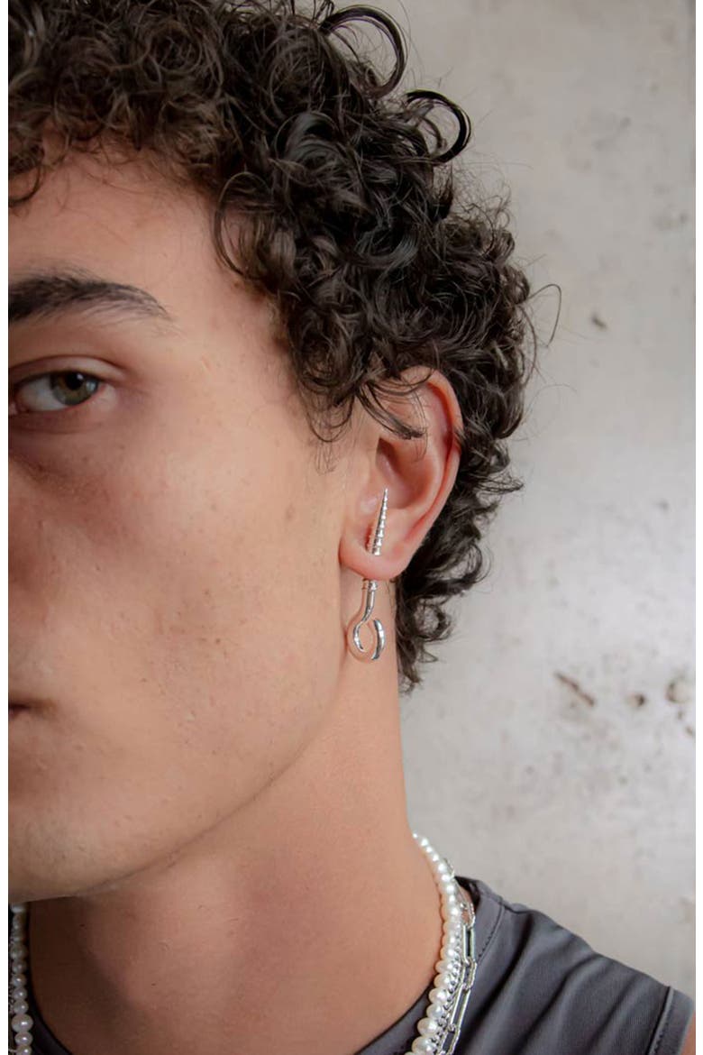Screw Stud Earring In Silver, Alternate, color, Silver