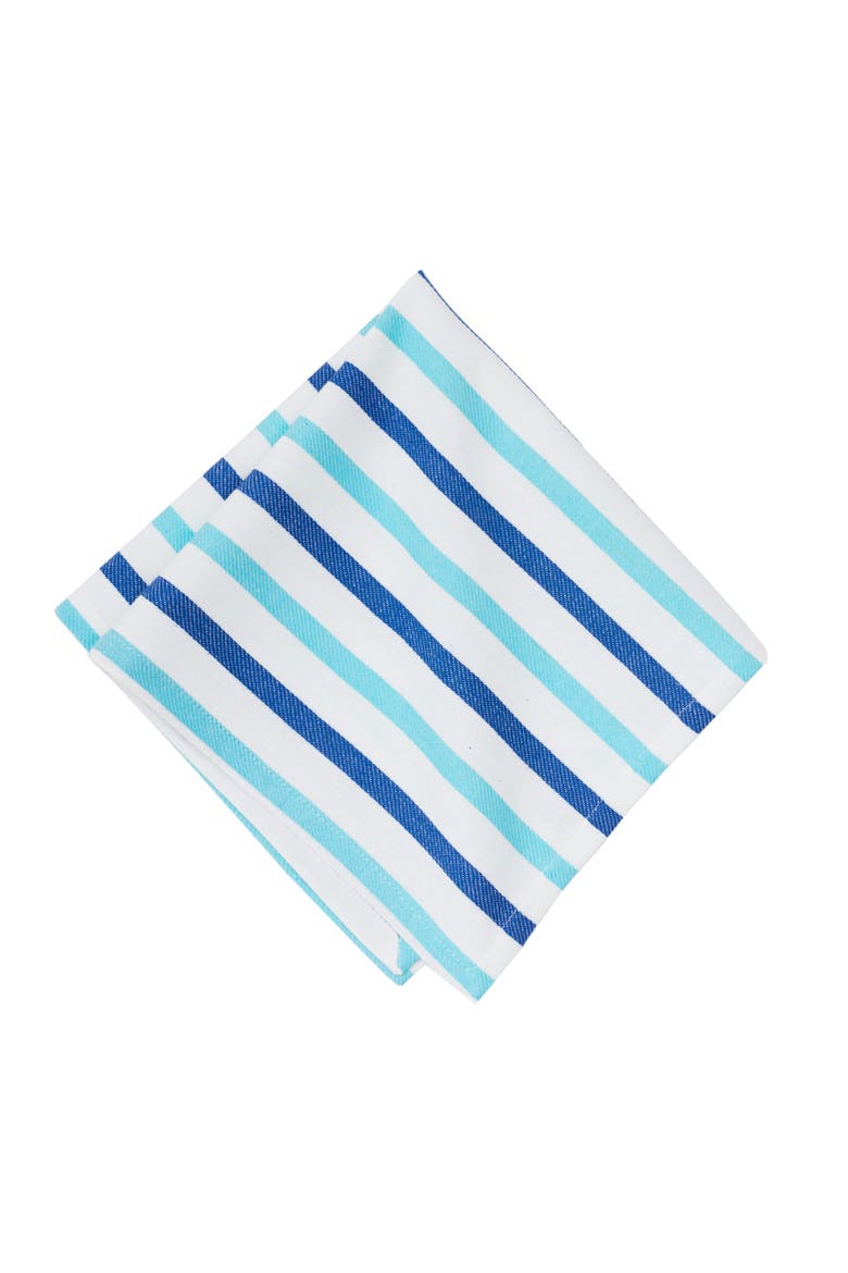 Lakeview Stripe Napkin, Set of 6, Main, color, Blue