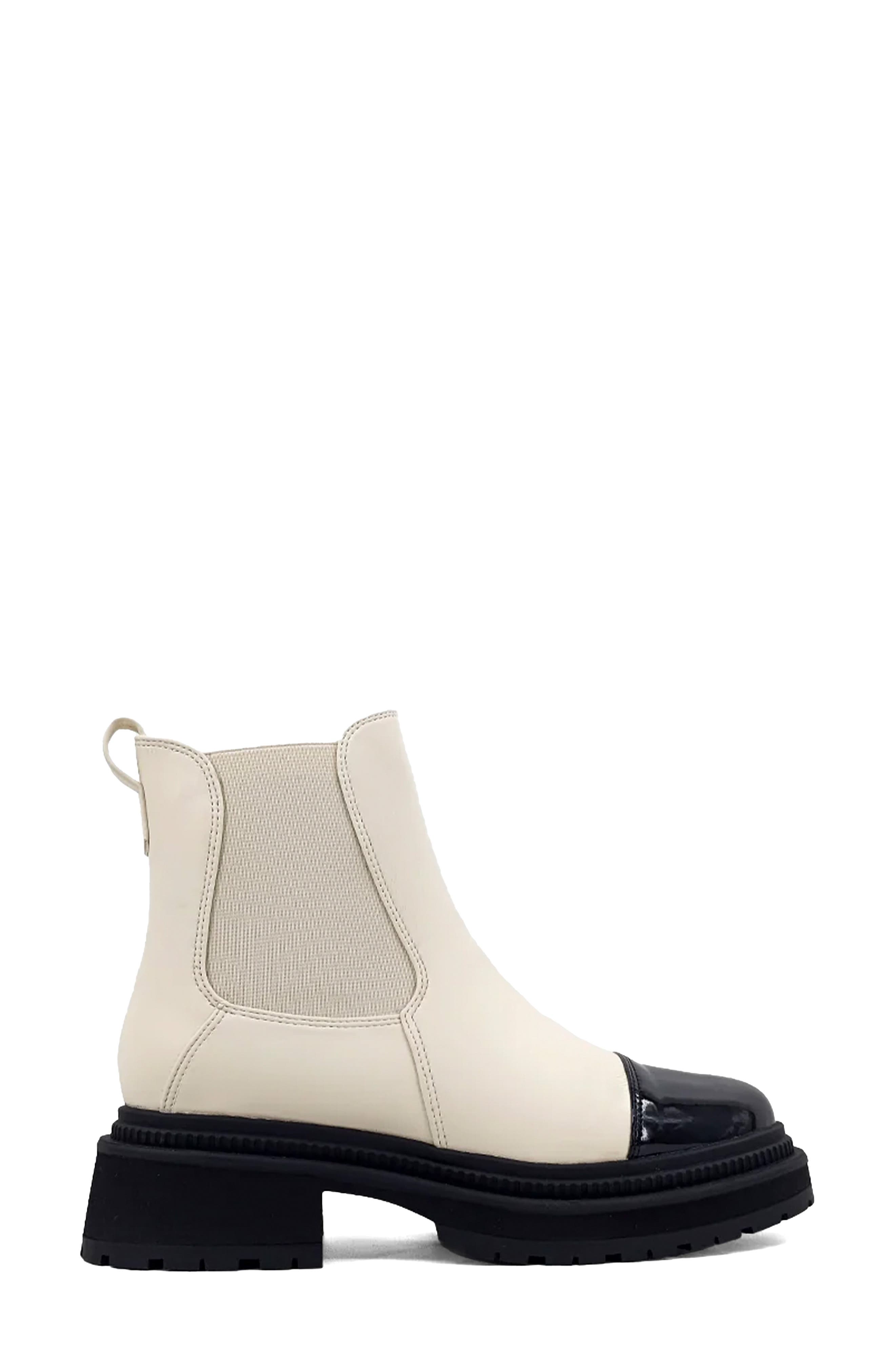 SHUSHOP Zeina Lug Sole Chelsea Boot, Alternate, color, Bone
