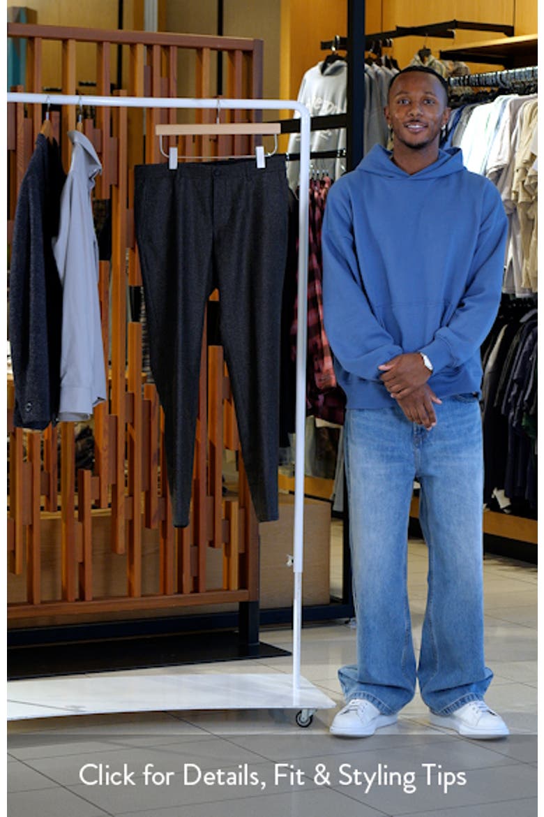 Genius Slim Fit Flat Front Microcheck Brushed Wool Dress Pants video