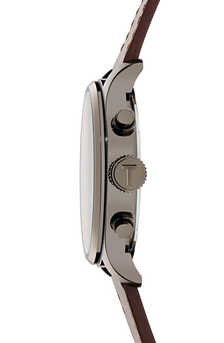 Ted Baker Fulmaar Chronograph Leather Strap Watch, 44mm, Alternate, color, Green