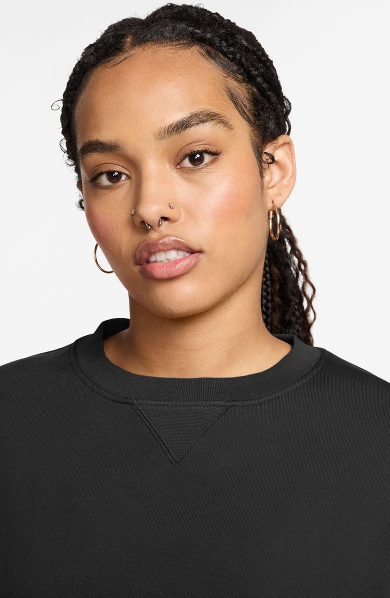 Jordan Oversize Fleece Crop Sweatshirt, Alternate, color, Black/ Dark Smoke Grey