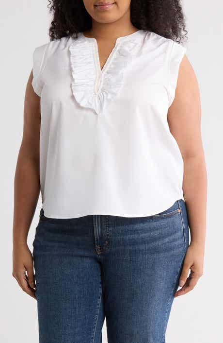 Democracy Ruffle Poplin Tank