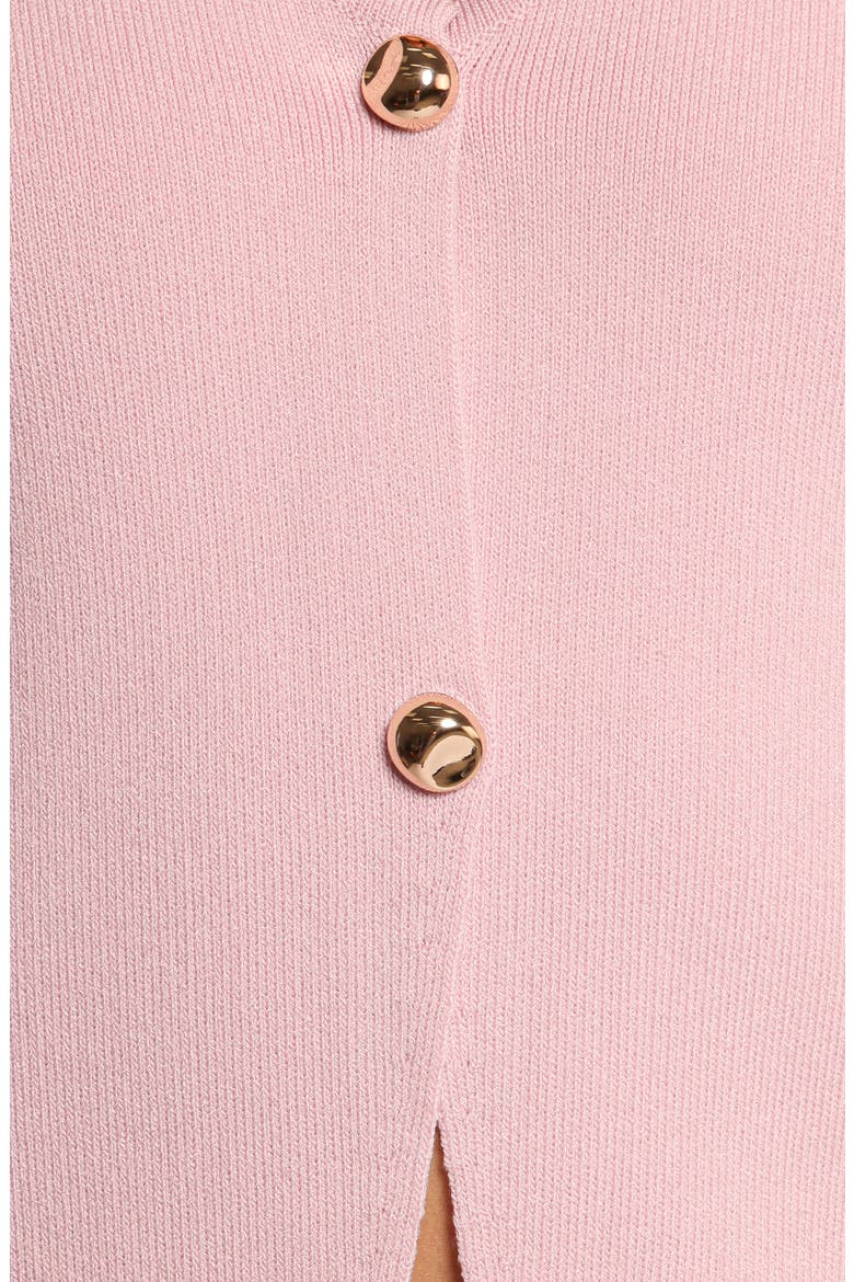 Perla V-Neck Split Front Cardigan, Alternate, color, PINK