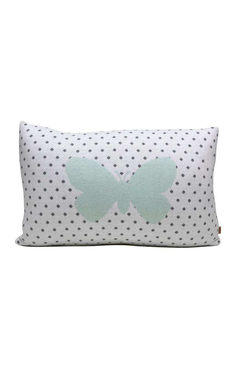 RIAN TRICOT Butterfly Print Pillow, Alternate, color, Mint