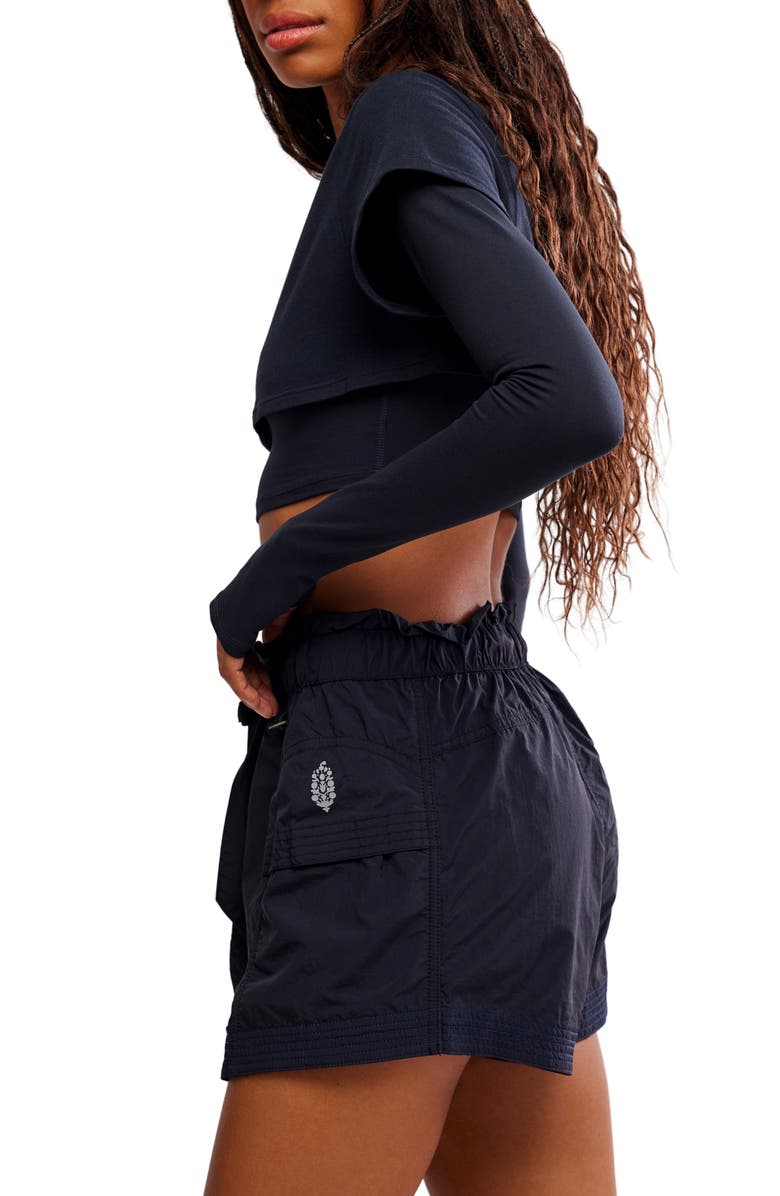 Free People Double Double Layer Crop Top, Alternate, color, Black