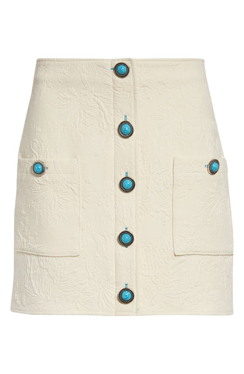 L'AGENCE Truman Floral Jacquard Miniskirt, Alternate, color, Ivory