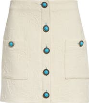 L'AGENCE Truman Floral Jacquard Miniskirt