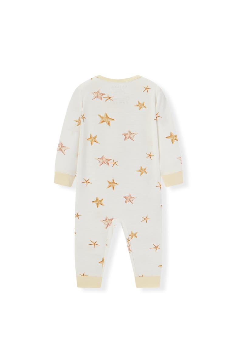 Milkbarn Luxe Stretch Zipper Pajama, Alternate, color, Starfish Dreams