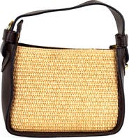 Persaman New York Marie Raffia & Leather Shoulder Bag