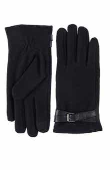 Tech Knit Gloves with Leather Strap
