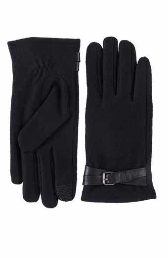 Tech Knit Gloves with Leather Strap