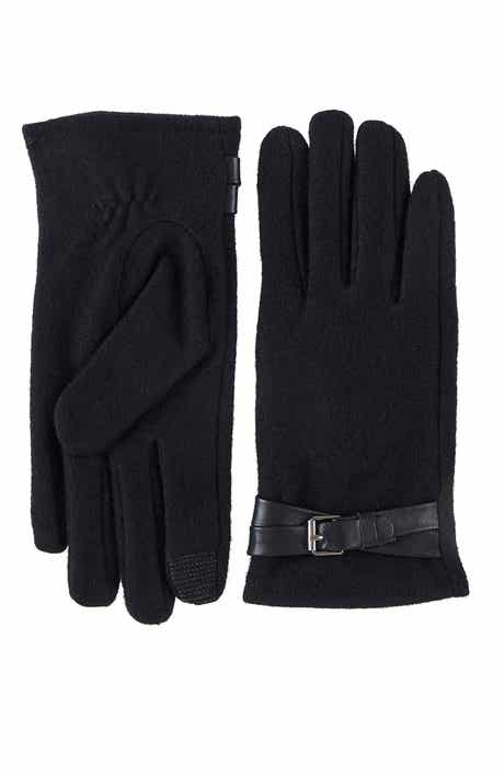 Tech Knit Gloves with Leather Strap
