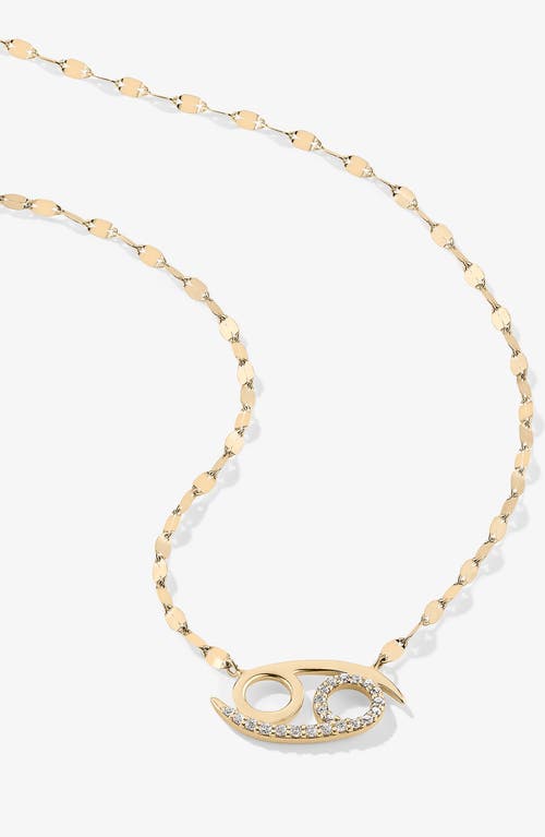 Lana 14k Gold Diamond Zodiac Cancer Pendant Necklace In Gold