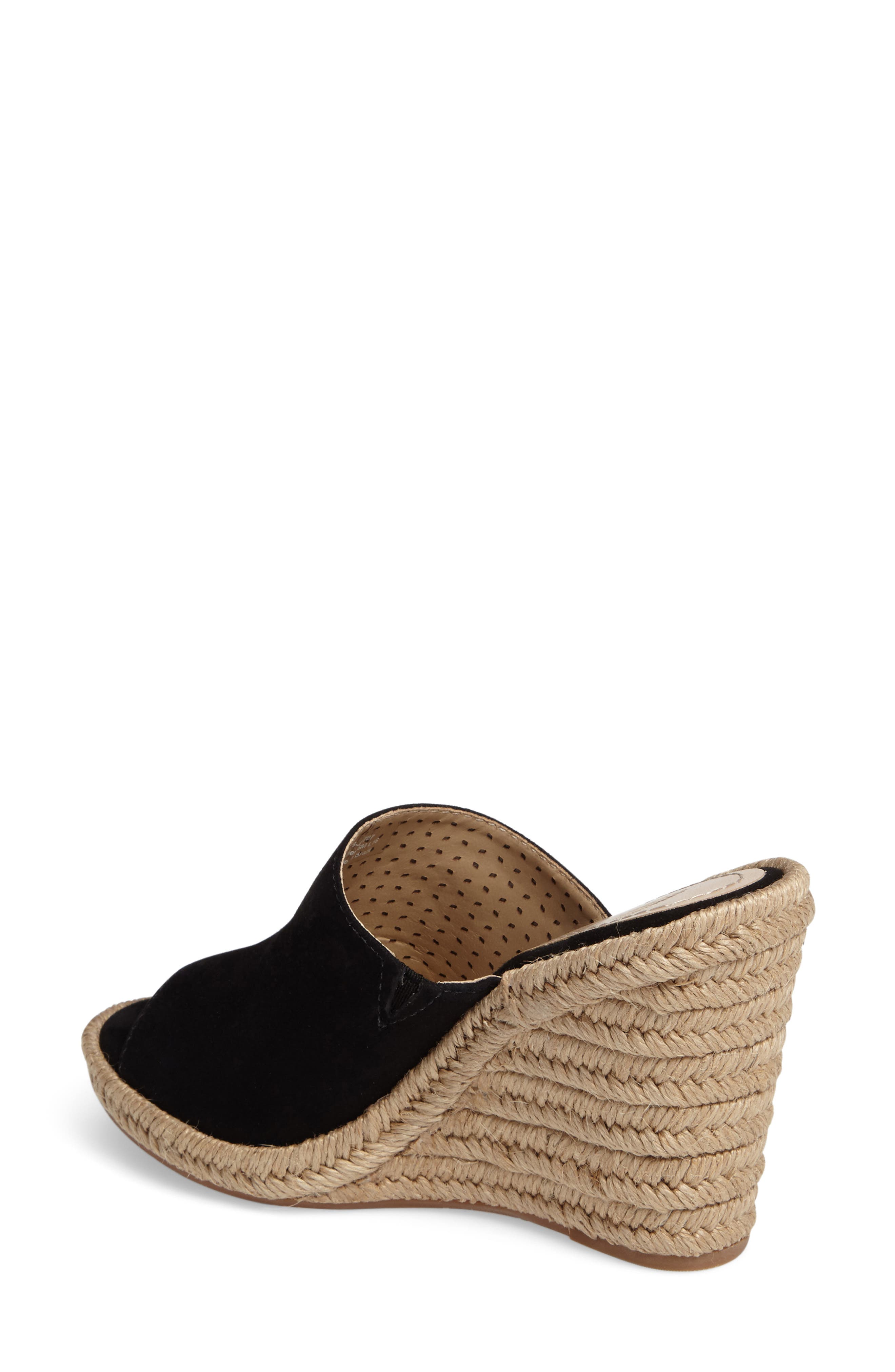 Myrah Wedge Slide Sandal, Alternate, color, BLACK SUEDE