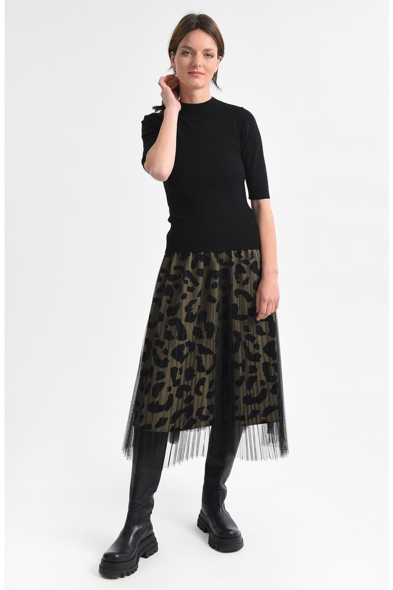 Mock Neck Knit Top, Alternate, color, BLACK