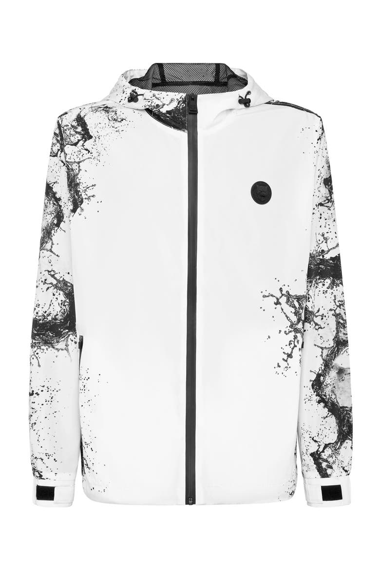 Windbreaker Jacket Splash Men, Main, color, white