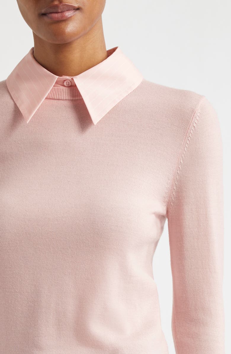 Alice + Olivia Porla Collared Stretch Wool Sweater, Alternate, color,