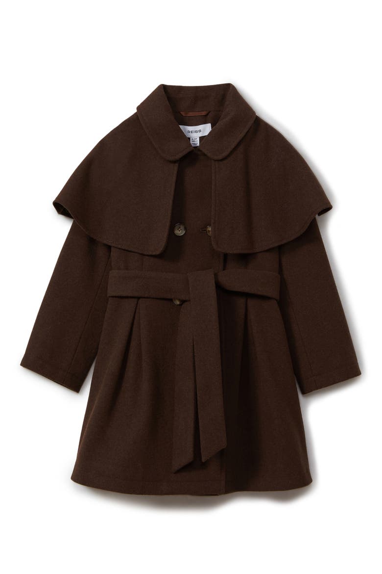 Kids' Karlie Jr. & Sr. Double Breasted Belted Coat, Main, color, CHOCOLATE