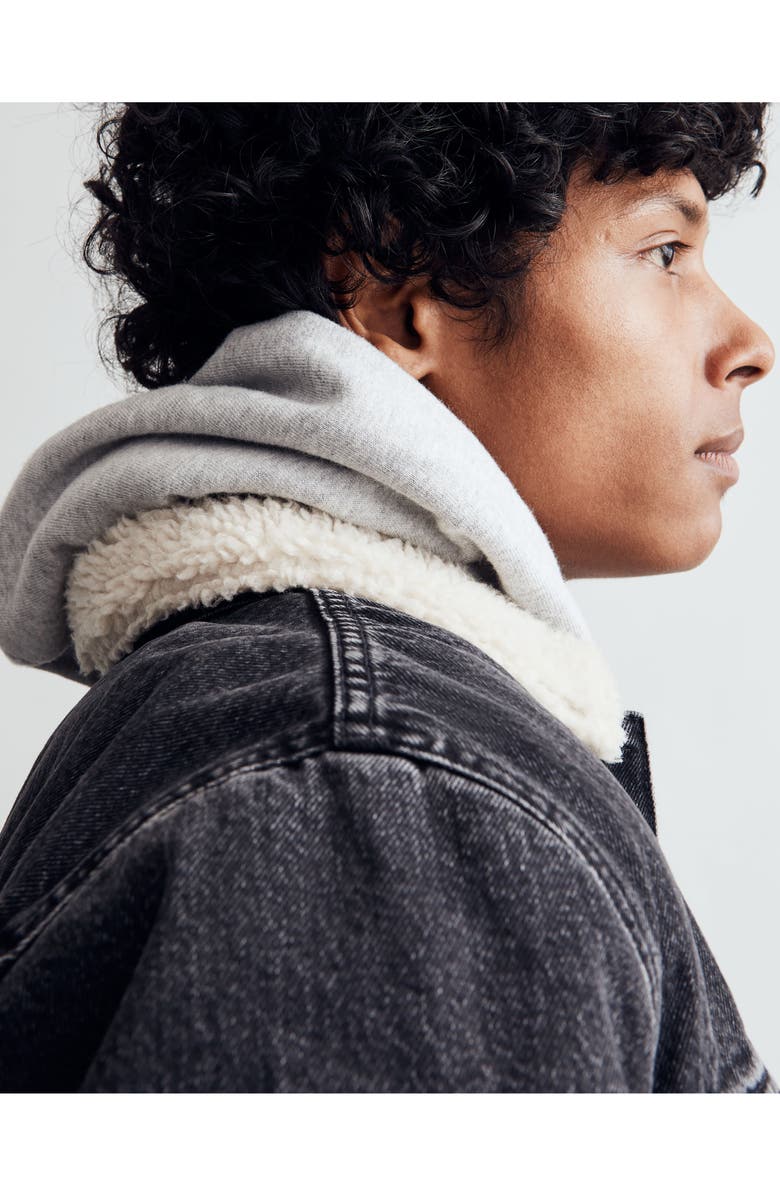 Madewell Faux Shearling Lined Denim Jacket, Alternate, color, 