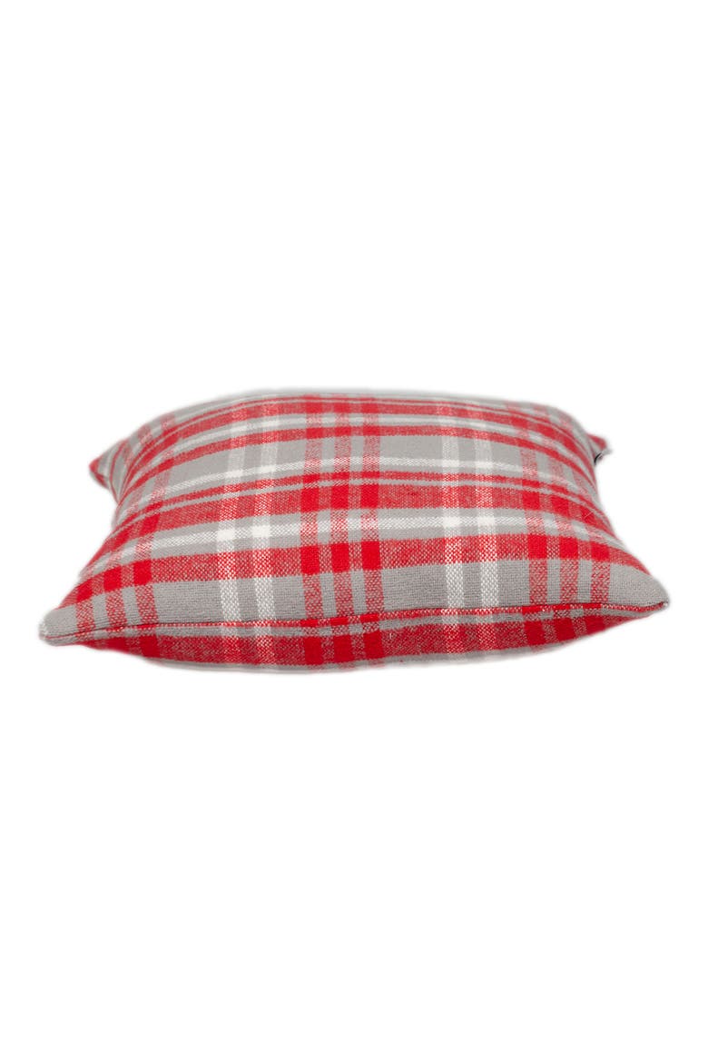 Red Plaid Throw Pillow, Alternate, color, GREY/ RED/ WHITE